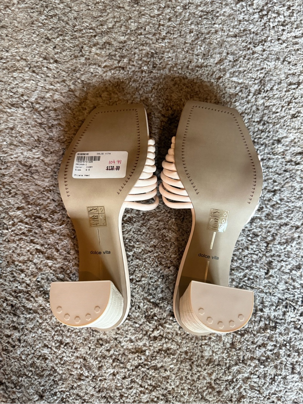 Dolce Vita Nude Multi-Strap Square Toe Block Heels - Picture 3 of 3